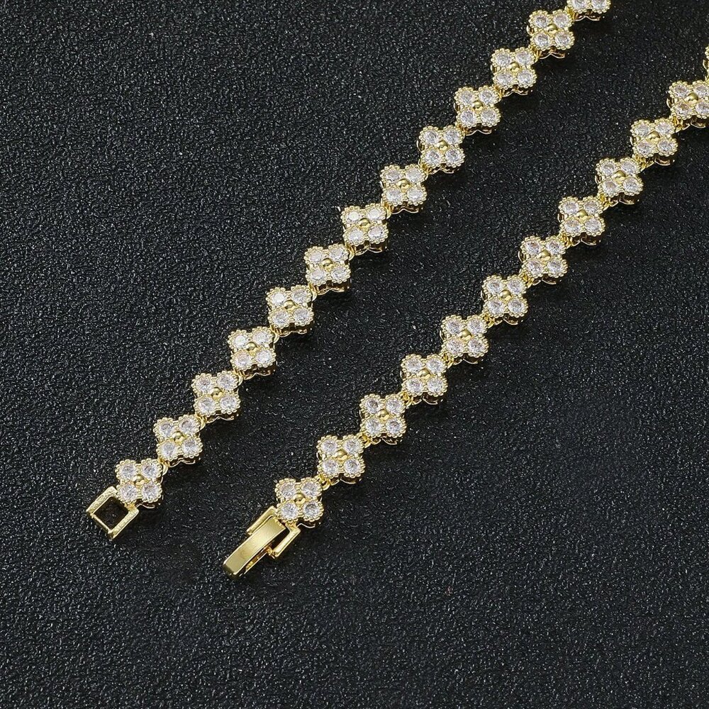 Elegant Women's Flower Brass Luxury Jewelry Set - Picture 3 of 3